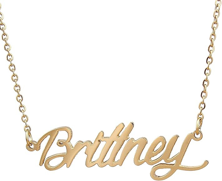 Personalized Custom Name Necklace Script Initial Nameplate Necklace Jewelry for Girls Womens | Amazon (US)