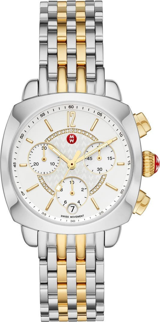 Women's Ascalon Diamond Two-Tone Bracelet Watch, 34mm x 41mm - 0.05 ctwMICHELE | Nordstrom Rack