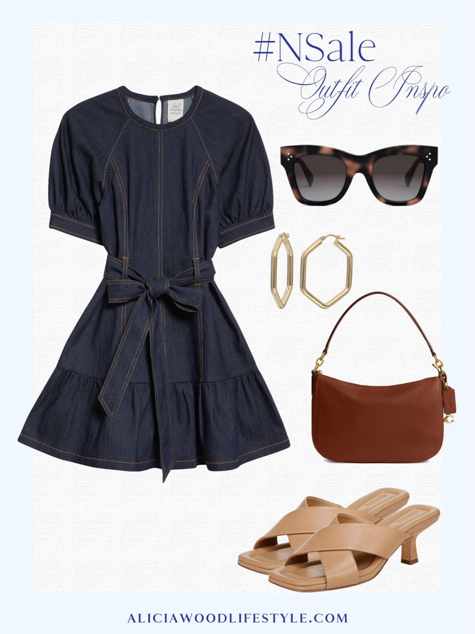 NSale Style Inspo

Denim mini dress with self bet and puff sleeves
Cross cross heeled sandal
Gold hoop earring 
Tortoise sunglasses 
Crescent moon handbag 




#LTKxNSale #LTKStyleTip #LTKSummerSales