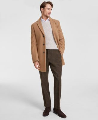 Calvin Klein Men's Prosper Wool-Blend Slim Fit Overcoat - Macy's | Macy's