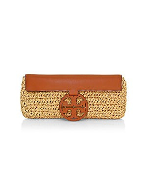 Tory Burch Miller Straw Clutch - Natural | Saks Fifth Avenue