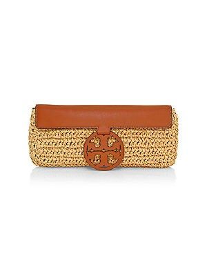 Tory Burch Miller Straw Clutch - Natural | Saks Fifth Avenue