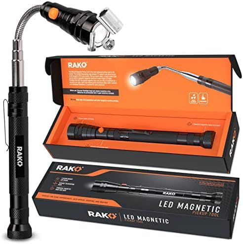 RAK Magnetic Pickup Tool - Telescoping Magnetic Flashlight with 3 LED Lights and Extendable Neck ... | Amazon (US)