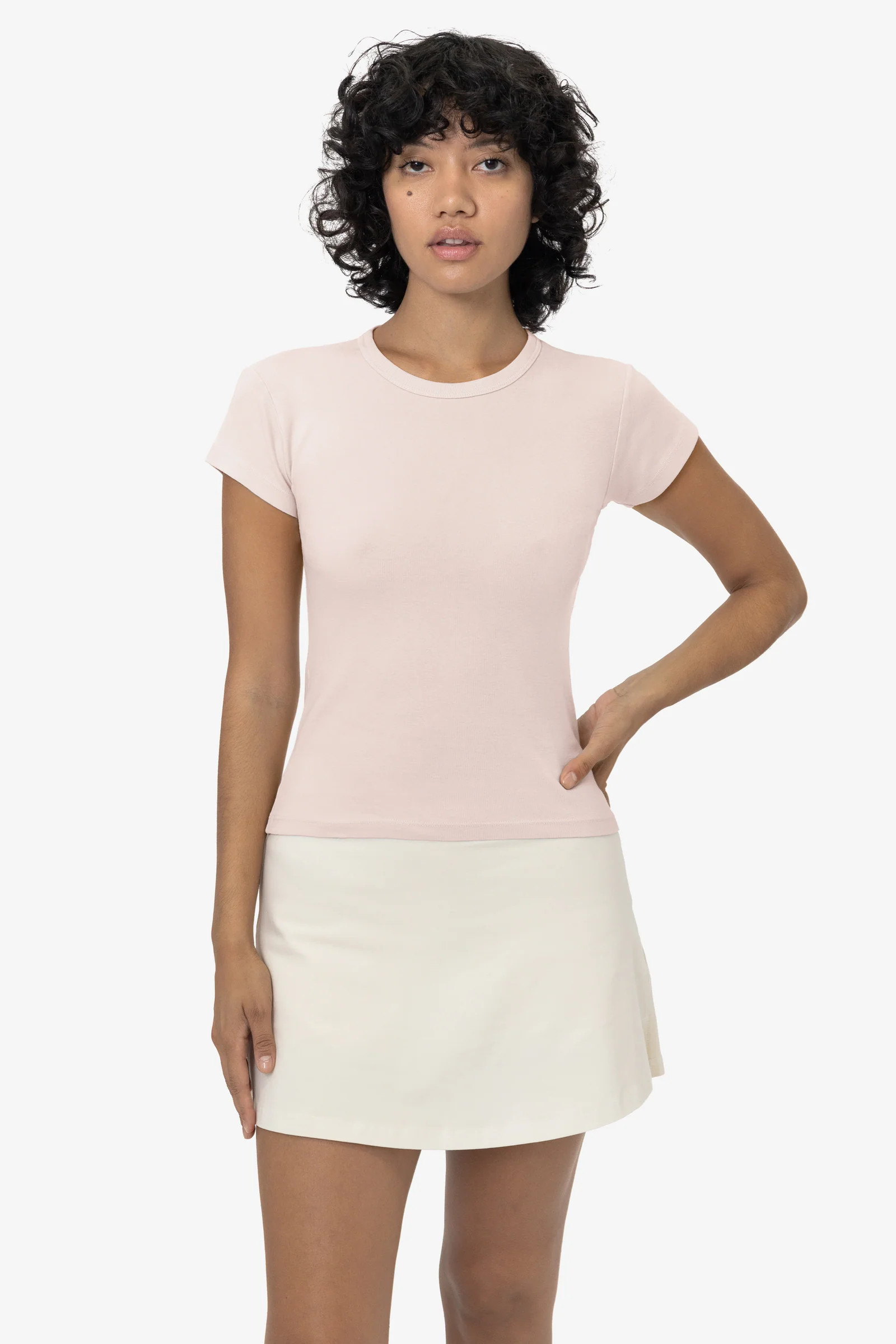 43021GD - Garment Dye Cap Sleeve Baby Rib T-Shirt | Los Angeles Apparel