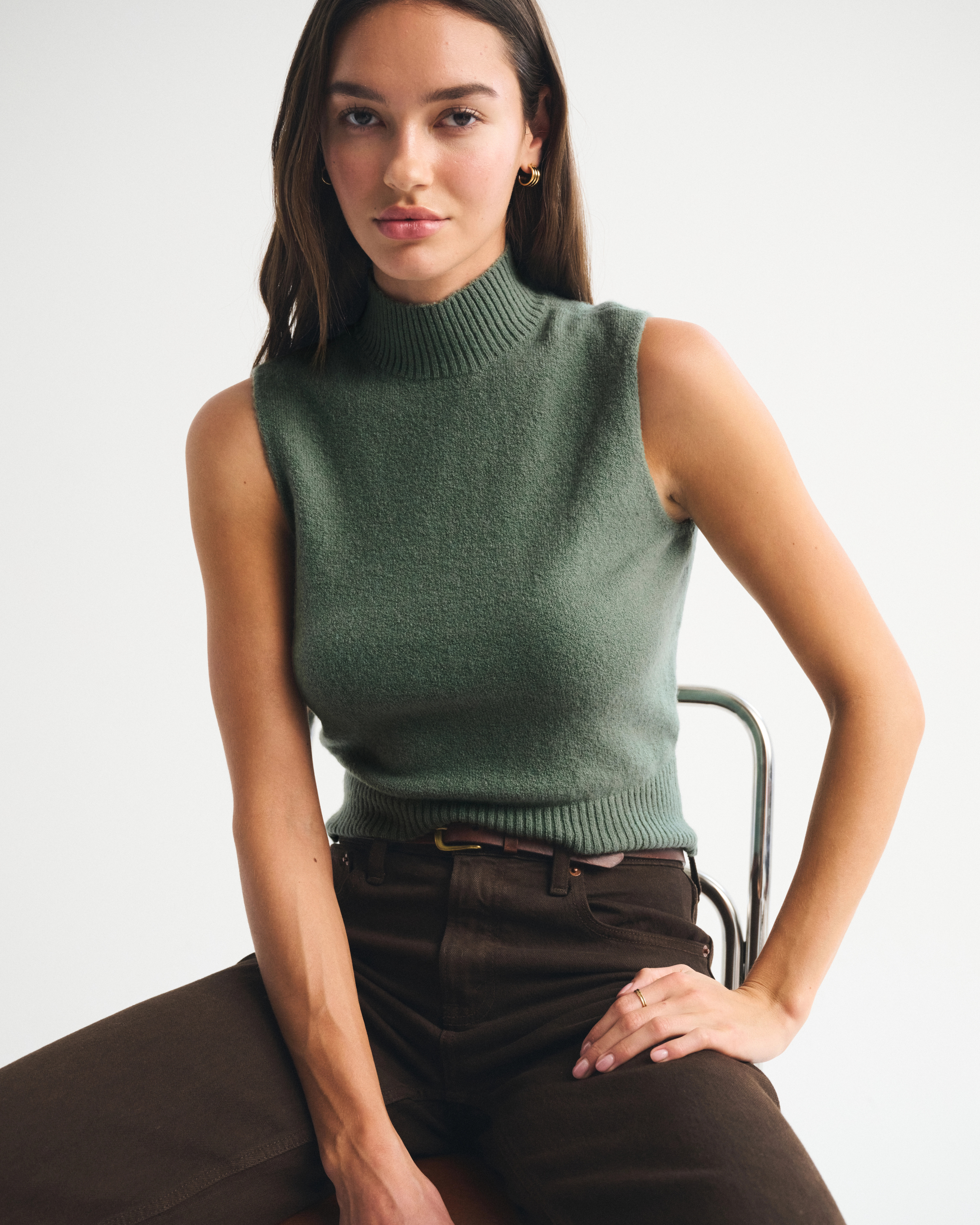 Merino Wool-Blend Sweater Shell Top | Abercrombie & Fitch (US)