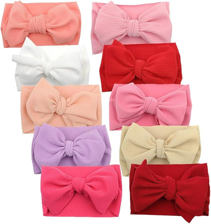 Baby Girl Bow Headbands Newborn Hairband Baby Turban Knotted Headband Nylon Elastic Headwraps for... | Amazon (US)