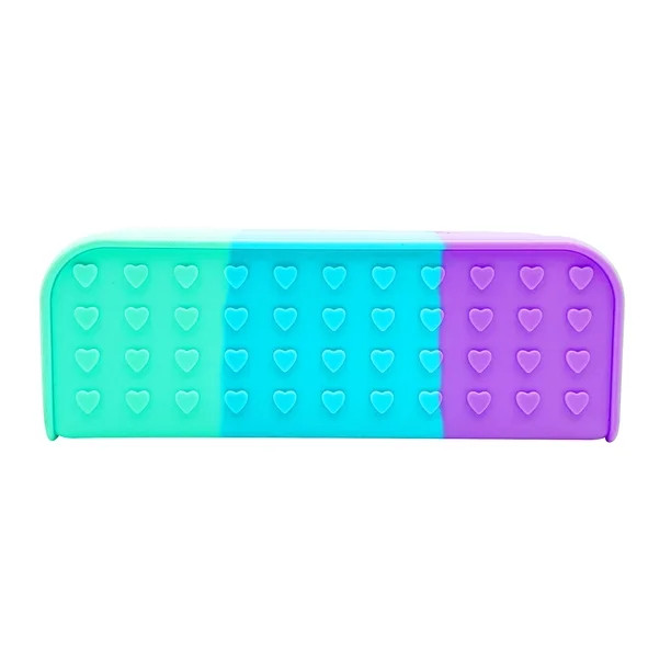 Pen+Gear Silicone Pencil Pouch, Multicolor with Green, Blue and Purple, Stylish Simple Durable | Walmart (US)
