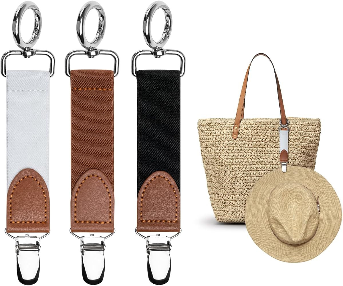 Nearockle 3Pcs Hat Clip for Travel Handbag Backpack Luggage,Elastic Cap Clip Hat Companion for Wo... | Amazon (US)