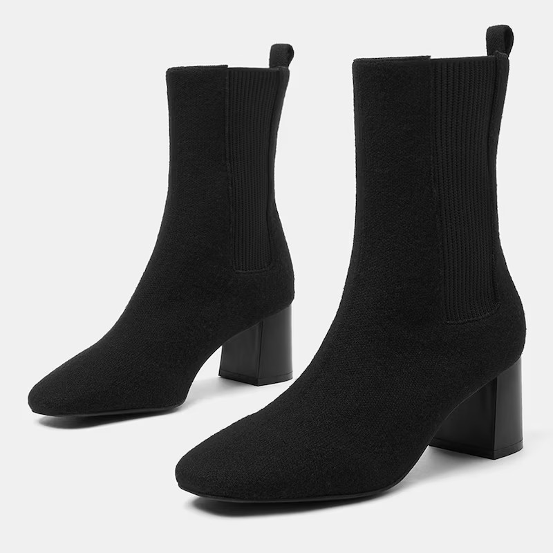 Square-Toe Heeled Boots | VIVAIA