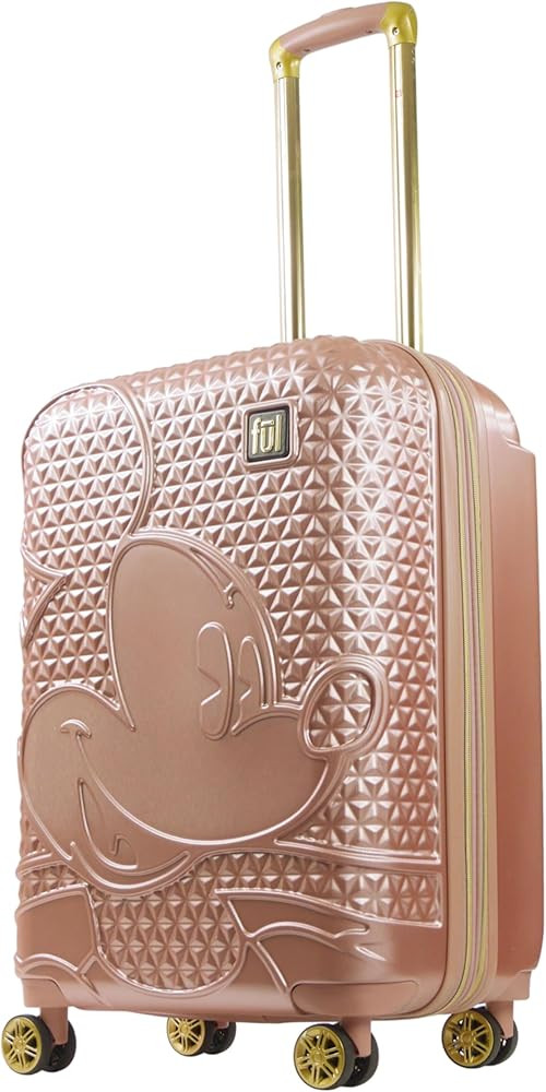 FUL Disney Mickey Mouse 25 Inch Rolling Luggage, Hardside Suitcase with Spinner Wheels, Rose Gold | Amazon (US)