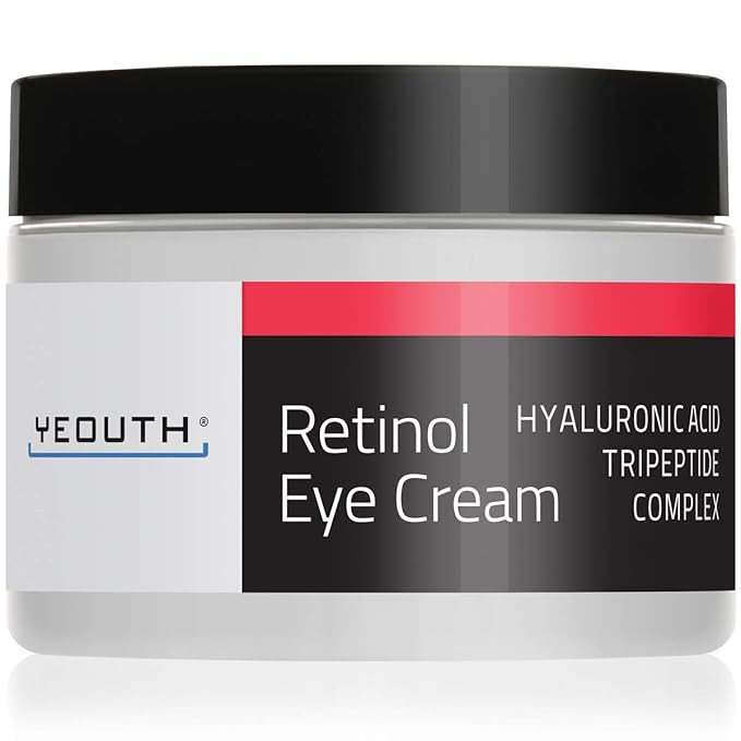 Retinol Eye Cream Moisturizer 2.5% from YEOUTH Boosted w/Retinol, Hyaluronic Acid, Caffeine, Gree... | Amazon (US)