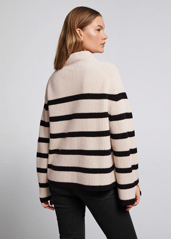 Oversized Mock Neck Striped Jumper | & Other Stories (EU + UK)