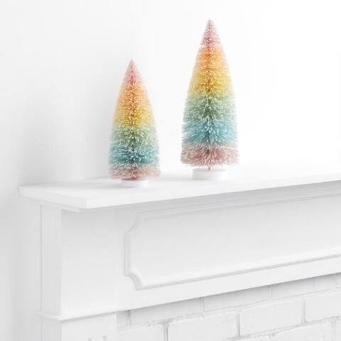 Pastel Rainbow Ombre Bottlebrush Tree Decor | World Market