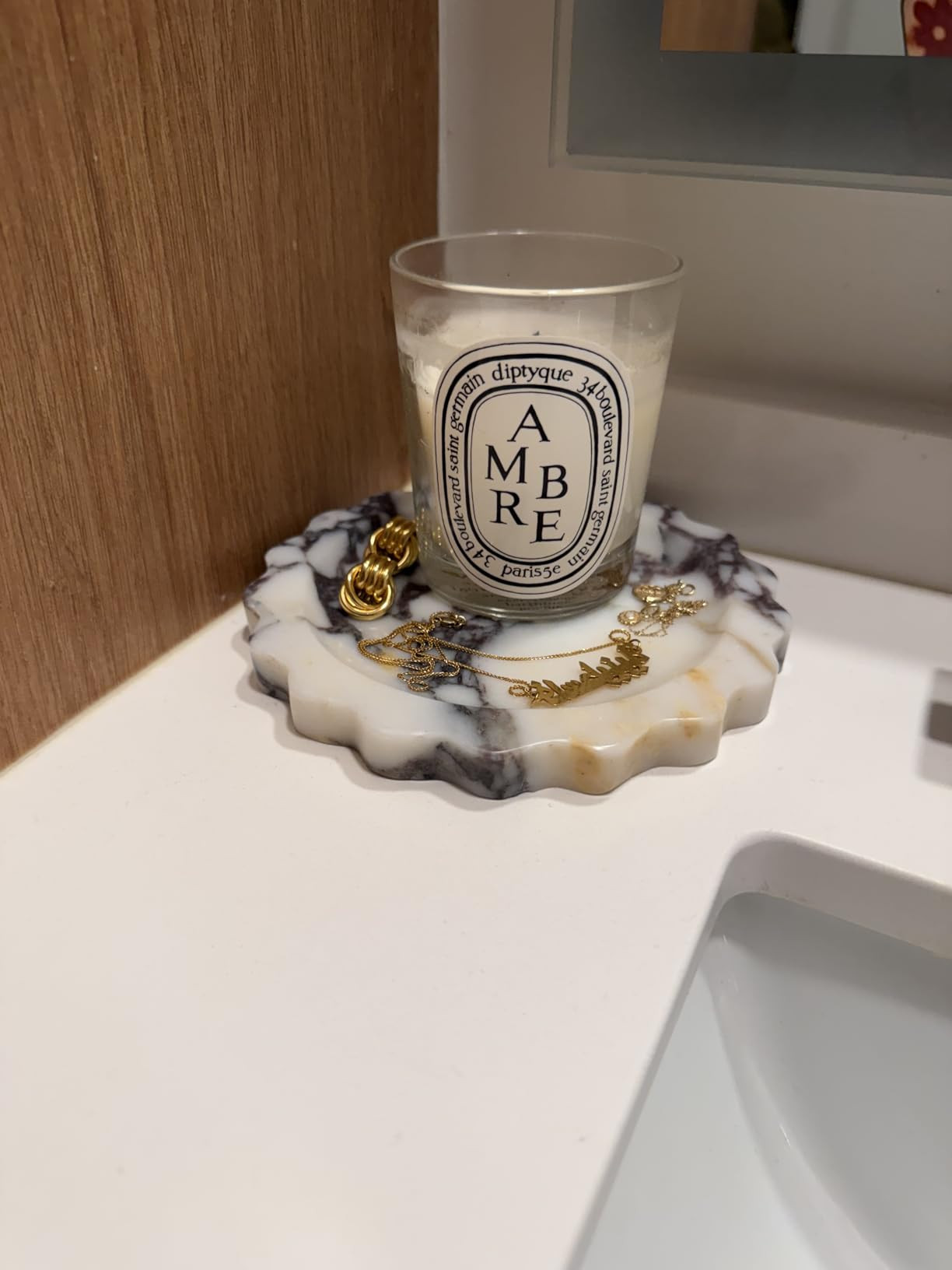 Natural Small Calacatta Viola Marble Scallop Edge Tray 6.3", Marble Jewelry Dish, Trinket Tray for Women Gift | Amazon (US)