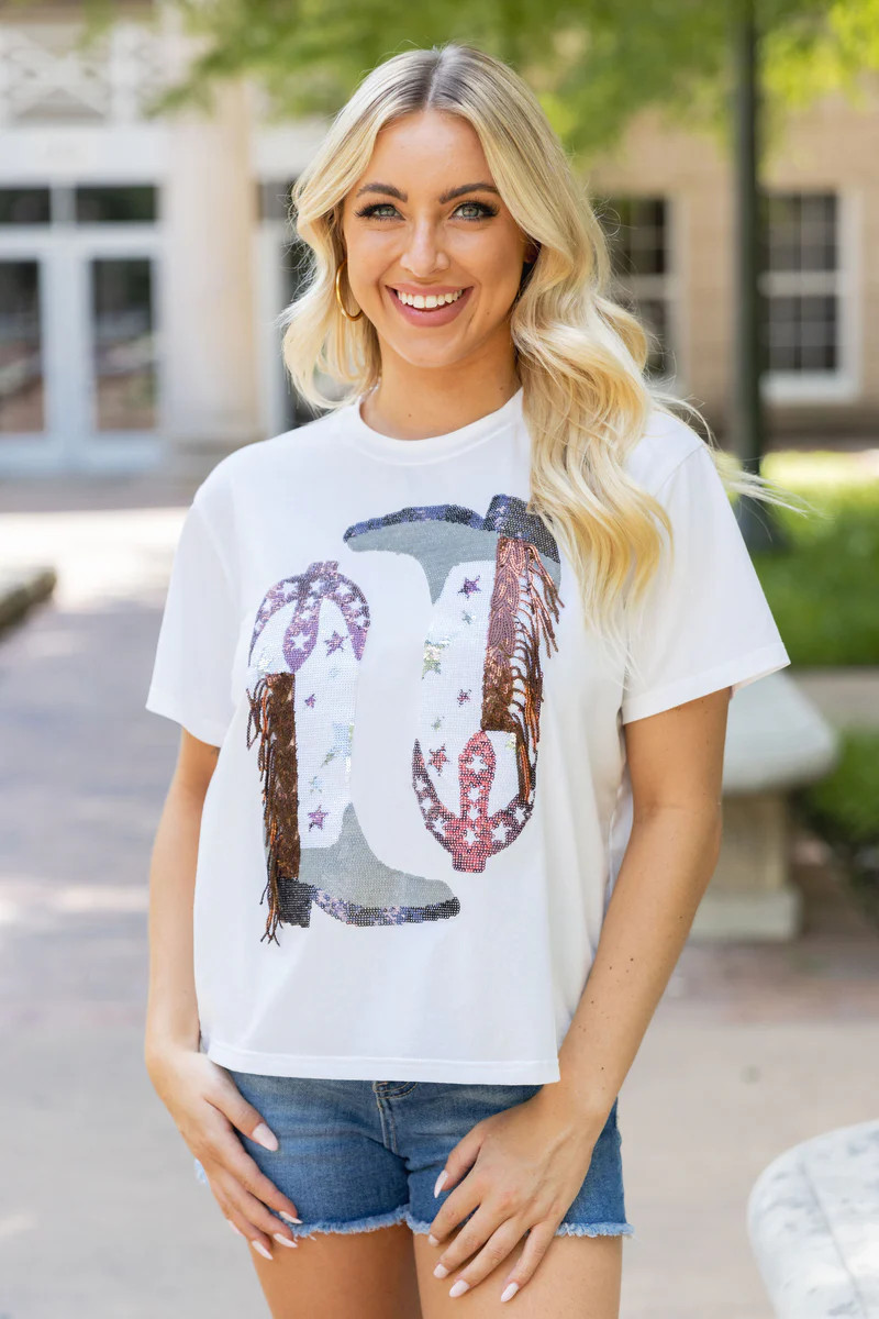 Fringe Boot Tee- Maroon/Gray | Avara