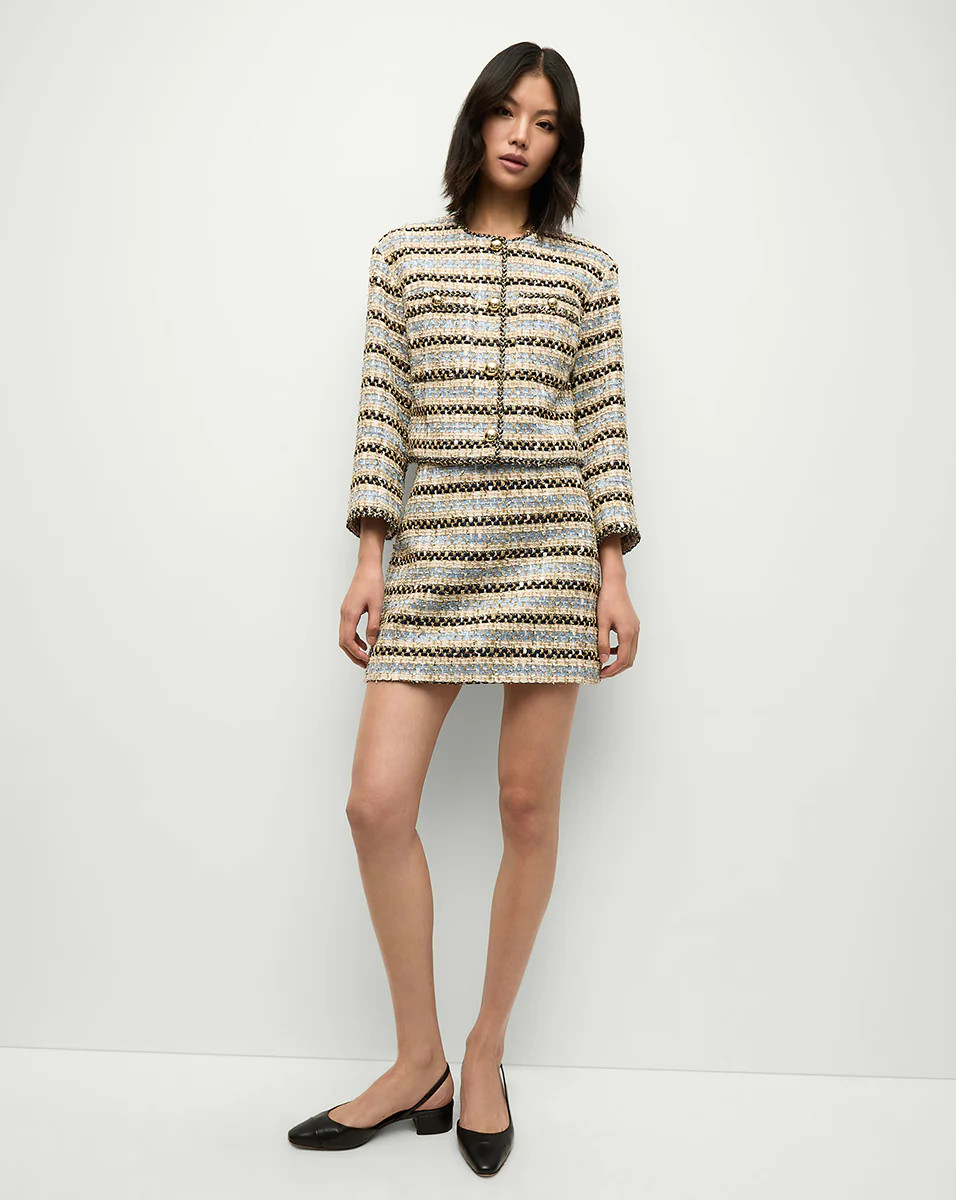 Ohemia Metallic Tweed Skirt | Veronica Beard