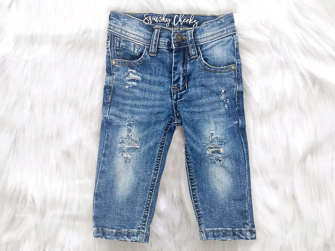 Baby Boy Distressed Jeans Toddler Jeans Unisex Jeans Distressed Denim Baby Pants Ripped Jeans Tre... | Etsy (US)