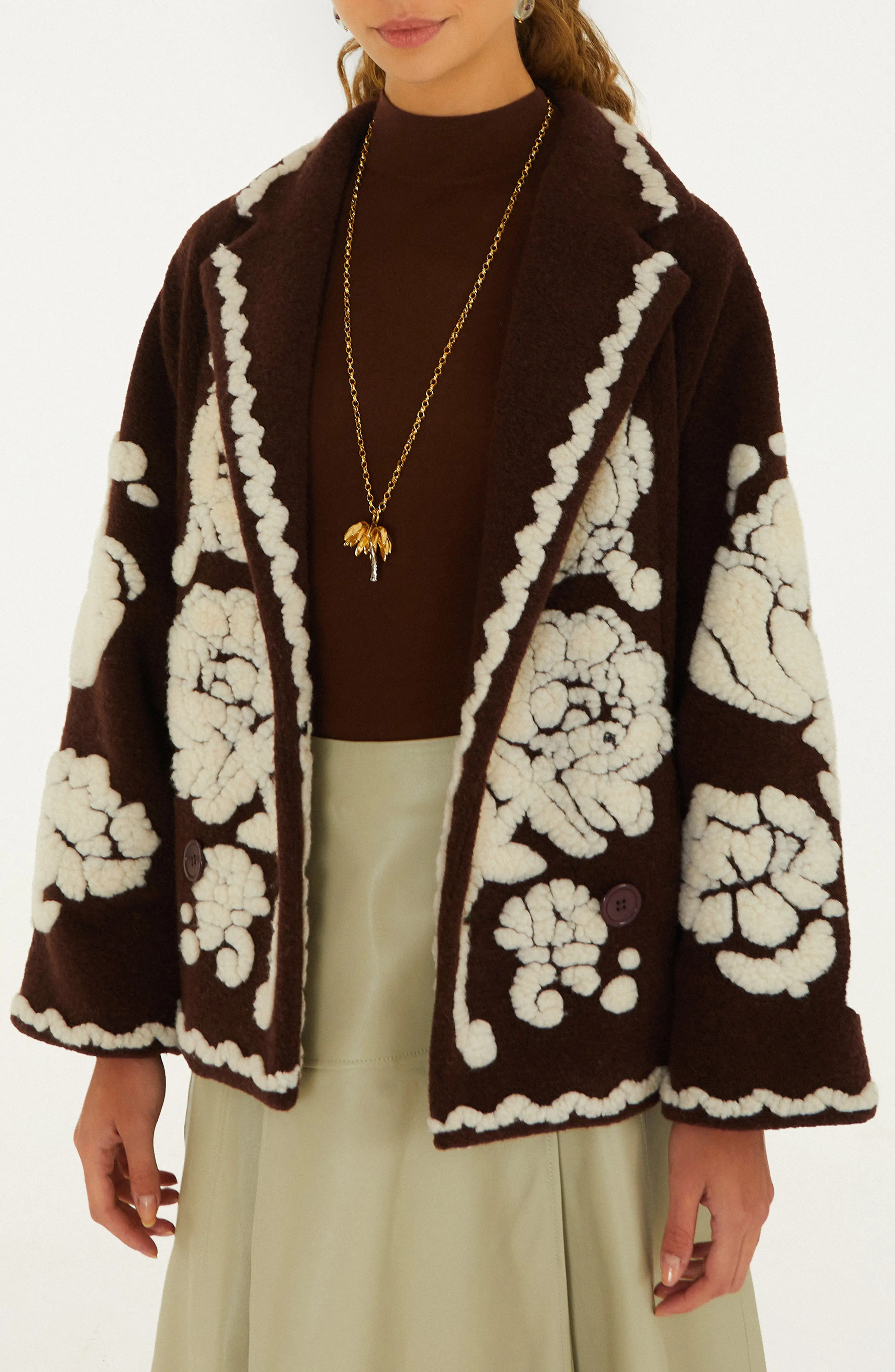 FARM Rio Flowers Brown Coat (Women) | Nordstrom | Nordstrom