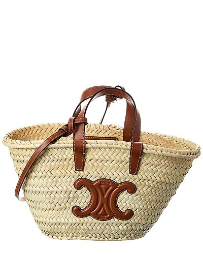Triomphe Classic Panier Straw & Leather Tote | Gilt & Gilt City