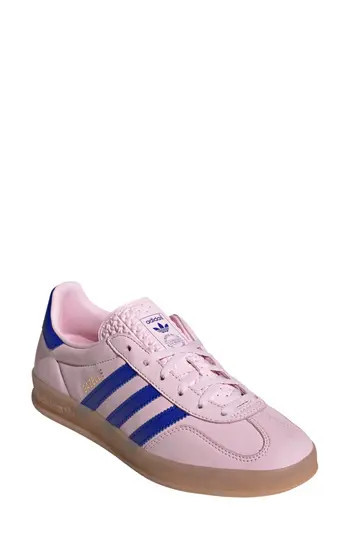 adidas Gazelle Indoor Sneaker in Clear Pink/Lucid Blue/Gum 3 at Nordstrom Rack, Size 6.5 | Nordstrom Rack