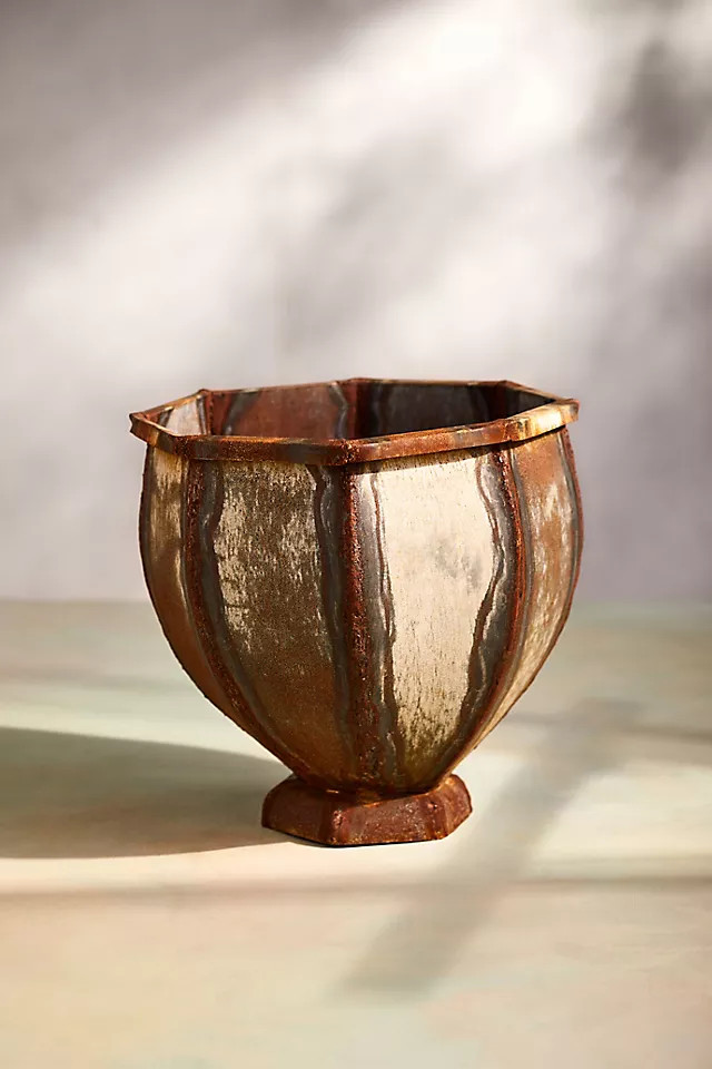 Octagonal Iron Urn Planter | Anthropologie (US)