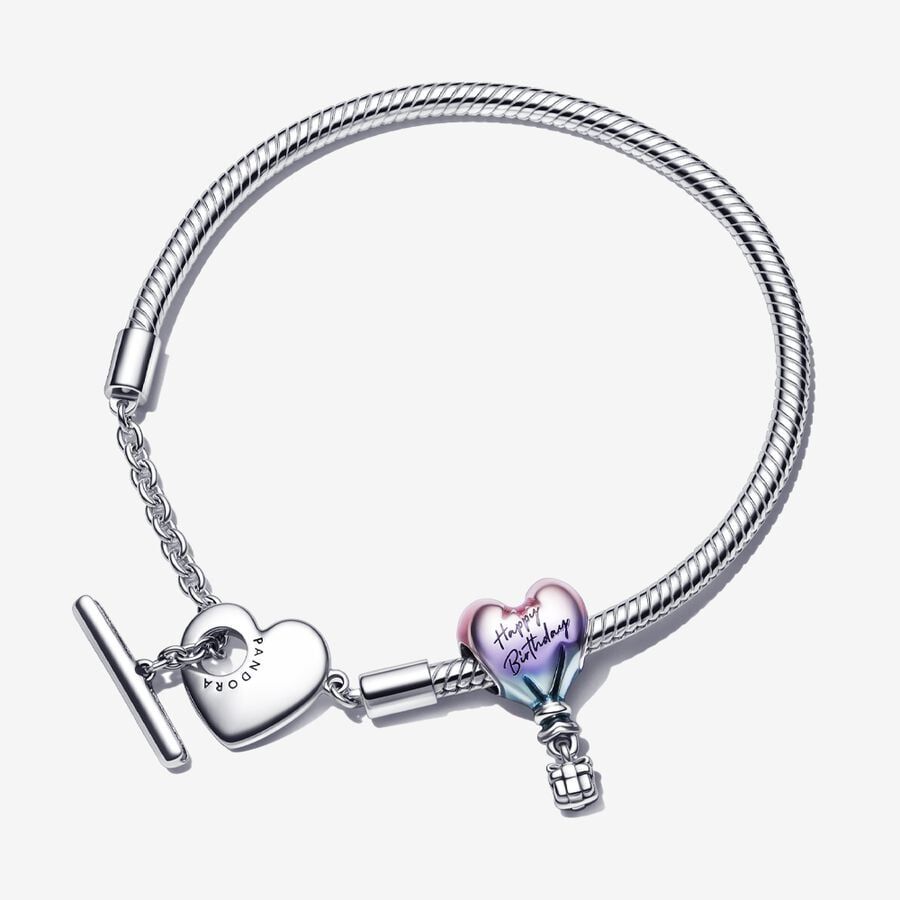 Happy Birthday Balloon T-Bar Heart Bracelet Set | Pandora (US)
