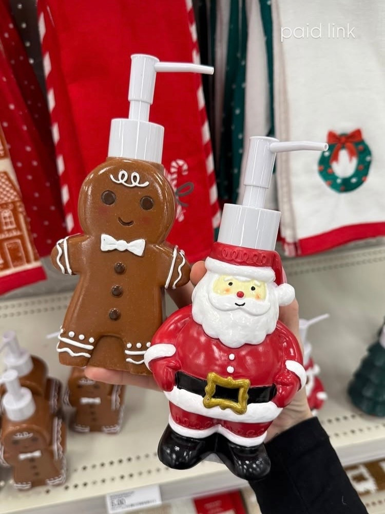 Bring the holiday cheer to your sink! 🎅🍪 These adorable Santa and Gingerbread soap dispensers add the perfect festive touch to your kitchen or bath. 🎄✨ 

#LTKHoliday #LTKHome #LTKGiftGuide