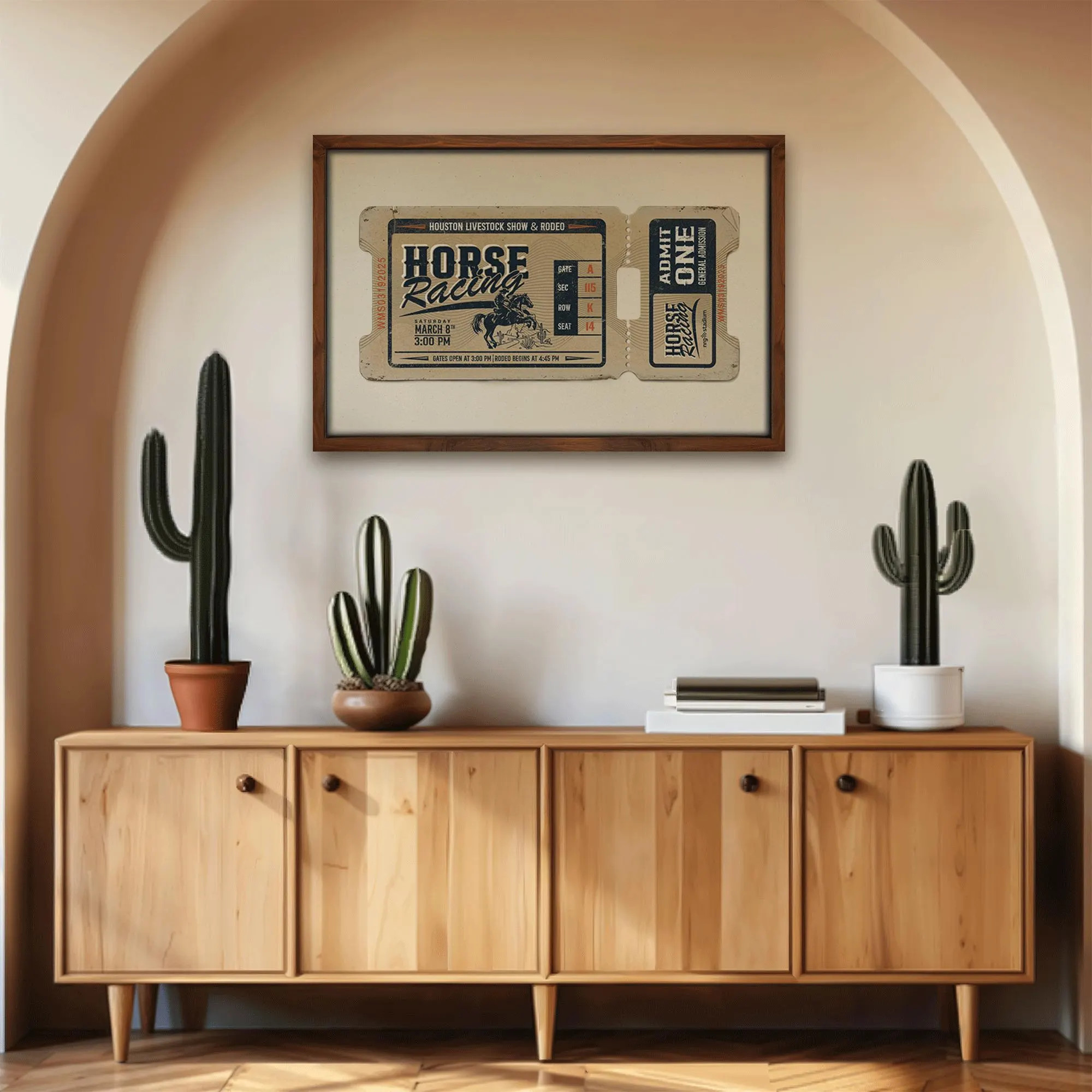Vintage Houston Rodeo Ticket Print: Rustic Western Wall Art | Etsy (Global)