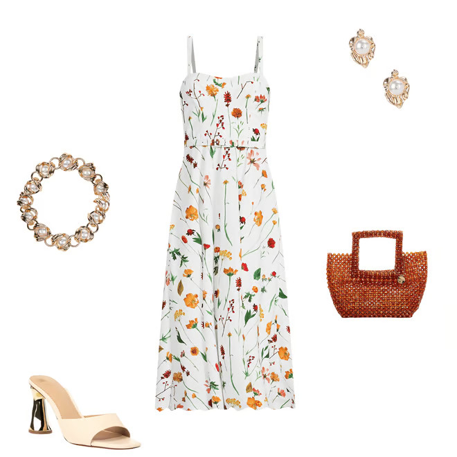 x Style by Simkins Maybry Floral Print Poplin Sweetheart Neck Sleeveless Dress | Dillard's