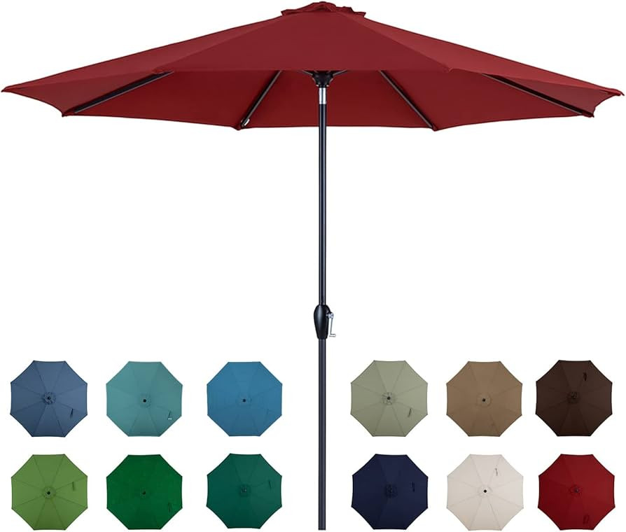 Tempera 10ft Patio Market Outdoor Table Umbrella with Auto Tilt and Crank,Large Sun Umbrella with... | Amazon (US)