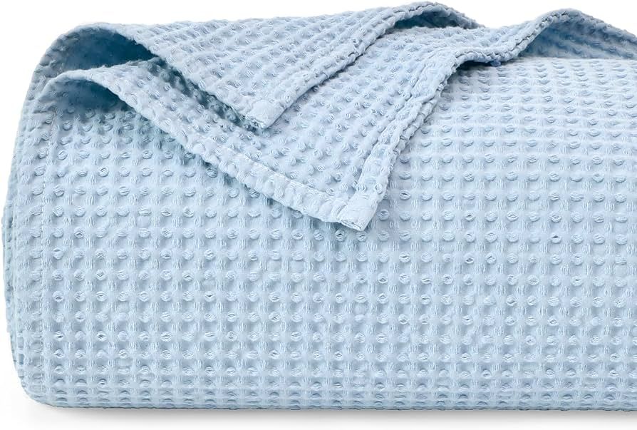 PHF 100% Cotton Waffle Weave Blanket Twin Size 66"x 90" -Lightweight Washed Soft Breathable Blank... | Amazon (US)