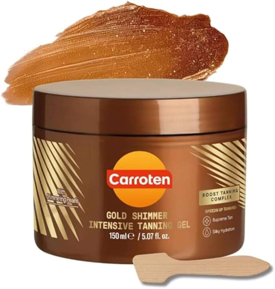 Carroten Gold Shimmer Tanning Gel | Browning Tan Accelerator | Non-Greasy, Water-Resistant with C... | Amazon (US)