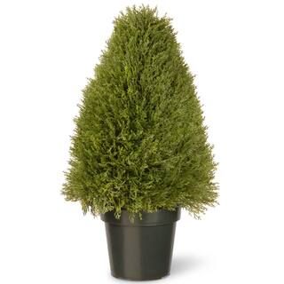 National Tree Company 30 in. Upright Juniper Artificial Tree in Green Round Growers Pot-LCY4-30 -... | The Home Depot