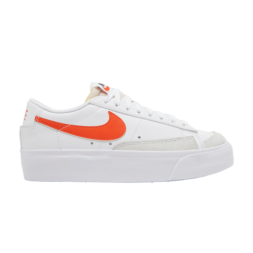 Nike Blazer Low Platform 'White Orange' Sneakers | GOAT