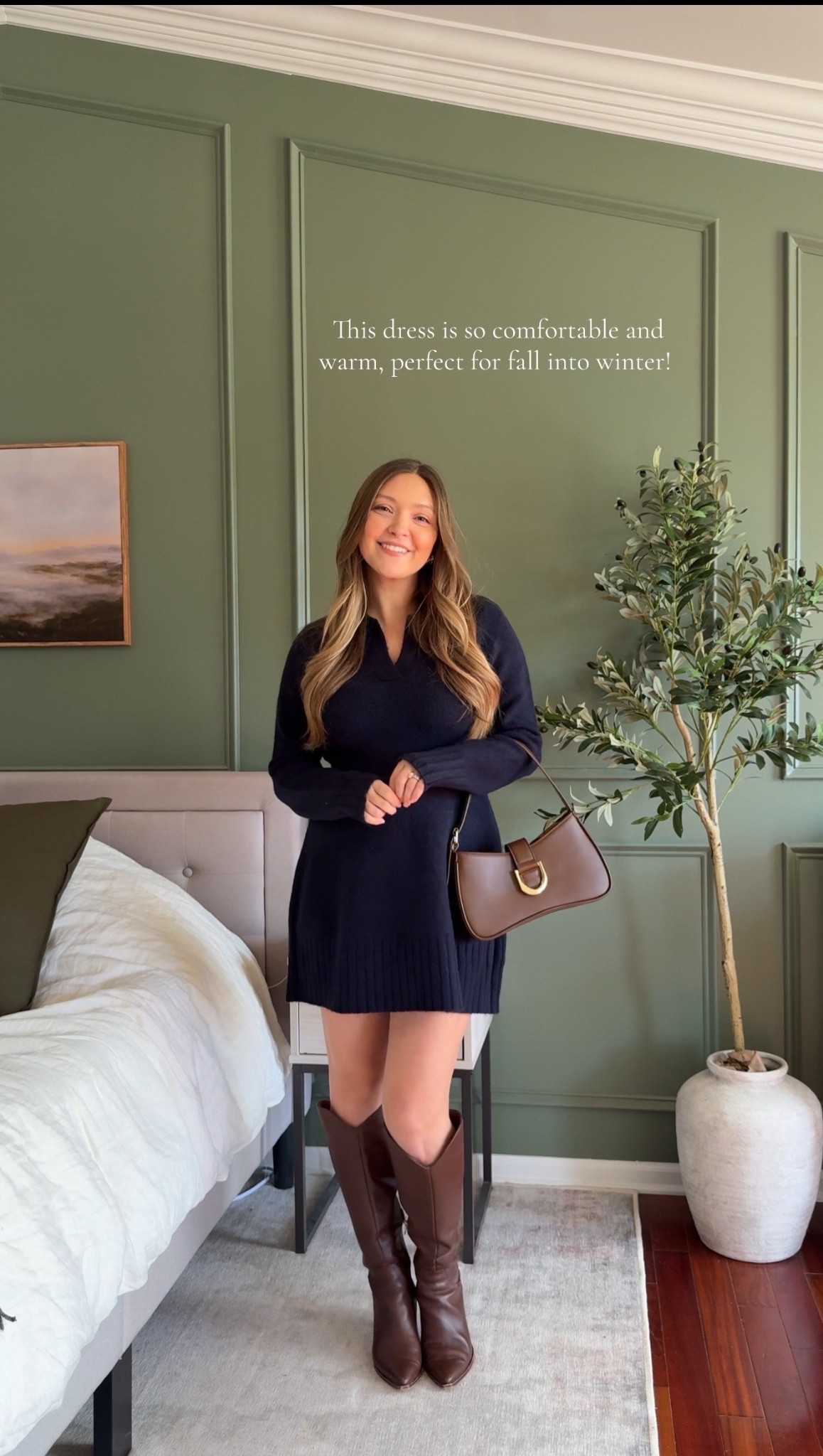 This navy sweater dress is too perfect for fall to winter transition style! Super warm and cozy! 

#LTKSeasonal #LTKShoeCrush #LTKStyleTip