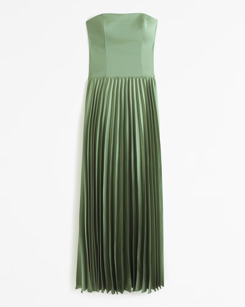 Abercrombie & Fitch Women's The A&F Giselle Strapless Drop-Waist Maxi Dress in Green - Size XL | Abercrombie & Fitch (US)
