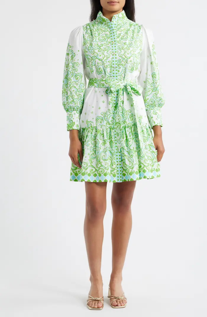 Drena Tiered Long Sleeve Cotton Shirtdress | Nordstrom