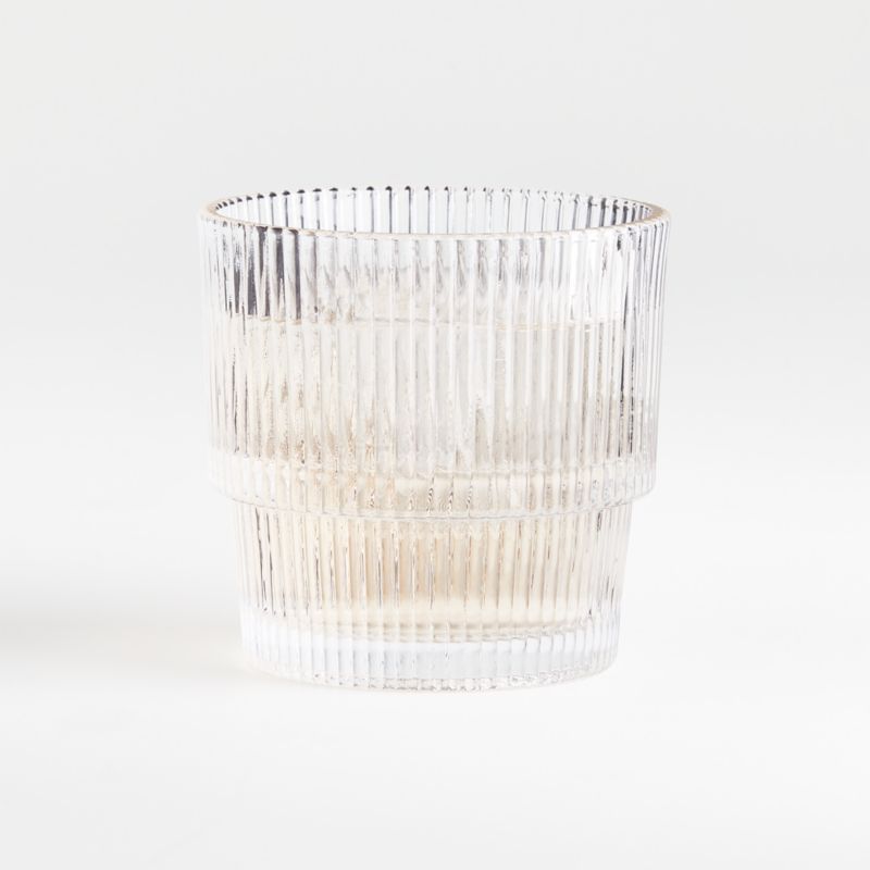 Atwell Ribbed Double Old-Fashioned Glass | Crate & Barrel | Crate & Barrel