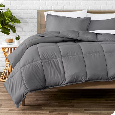 Bare Home 2-Piece Goose Down Alternative Comforter Set in Grey, Twin/Twin XL | Target