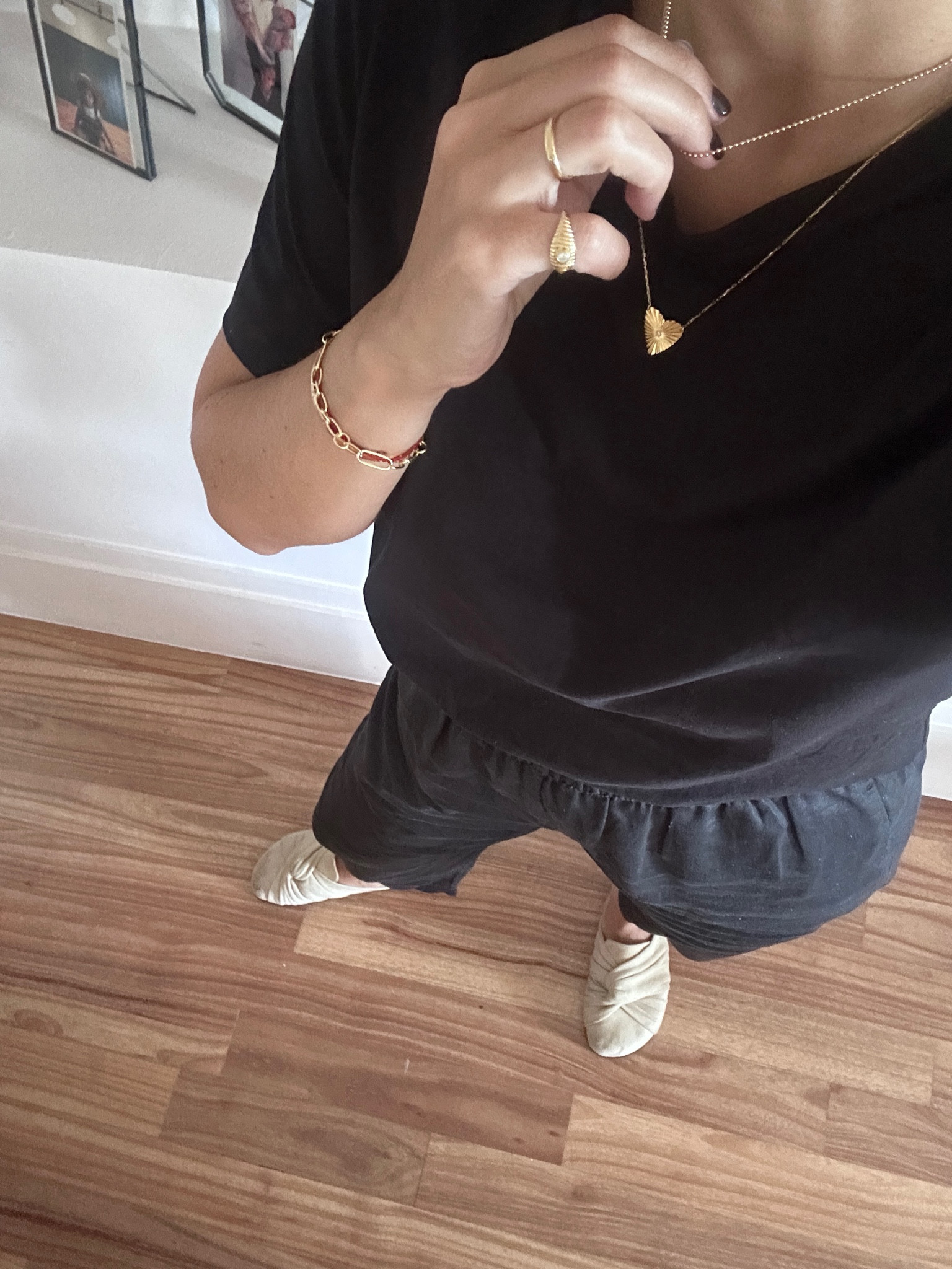 Working from home in all black 