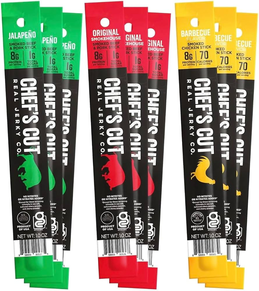 Chef's Cut, Meat Stick Variety Pack (1 Ounce Sticks, Pack of 12) - Original, BBQ, Jalapeno (Packa... | Amazon (US)