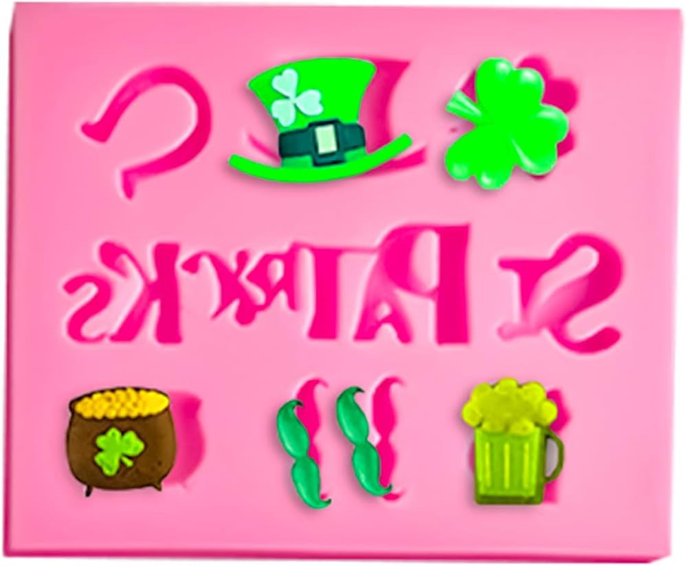 1 Pcs St. Patrick's Day Silicone Molds Lucky Shamrock Irish Hat Beer Silicone Baking Mold 2.75 In... | Amazon (US)