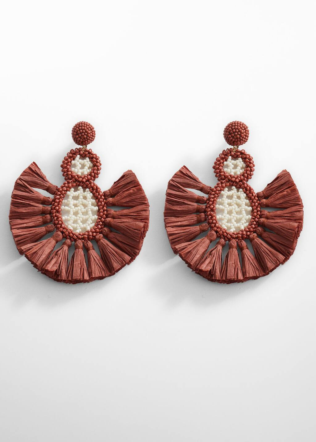 Long raffia earrings -  Women | Mango United Kingdom | MANGO (UK)