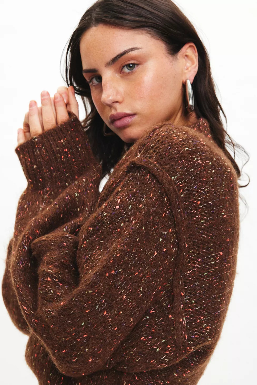 Kimchi Blue Elise Confetti Knit Mockneck Pullover Sweater | Urban Outfitters (US and RoW)