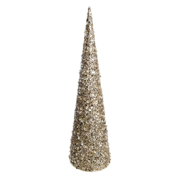 Gold Glittered Cone Tree, 24" | At Home