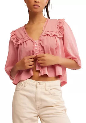 Free People Women's Luna Top, Mauve, Medium | Belk