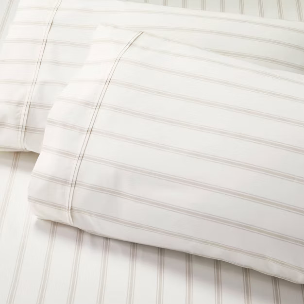 2pk Cotton Percale Tick Stripe Pillowcase Set - Hearth & Hand™ with Magnolia | Target