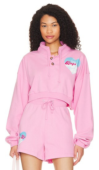 Head in the Clouds Henley Crew in Pink | Revolve Clothing (Global)