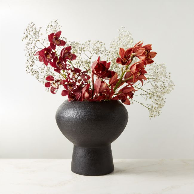 Imre Black Ceramic Vase | CB2
