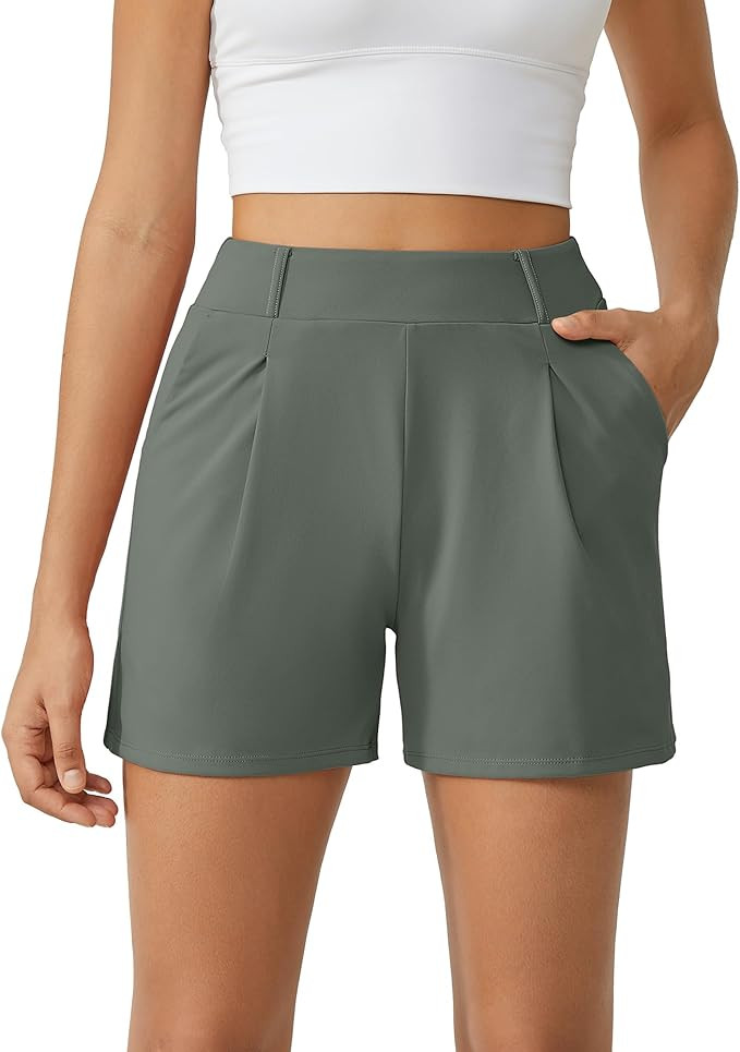 G4Free 2025 Trendy Shorts for Women Dressy Casual High Waisted Lounge Summer Pleated Shorts with ... | Amazon (US)
